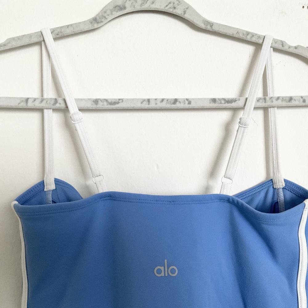 Alo Yoga Airbrush Streamlined Dress Crystal Clear Blue/White Small - Picture 7 of 8